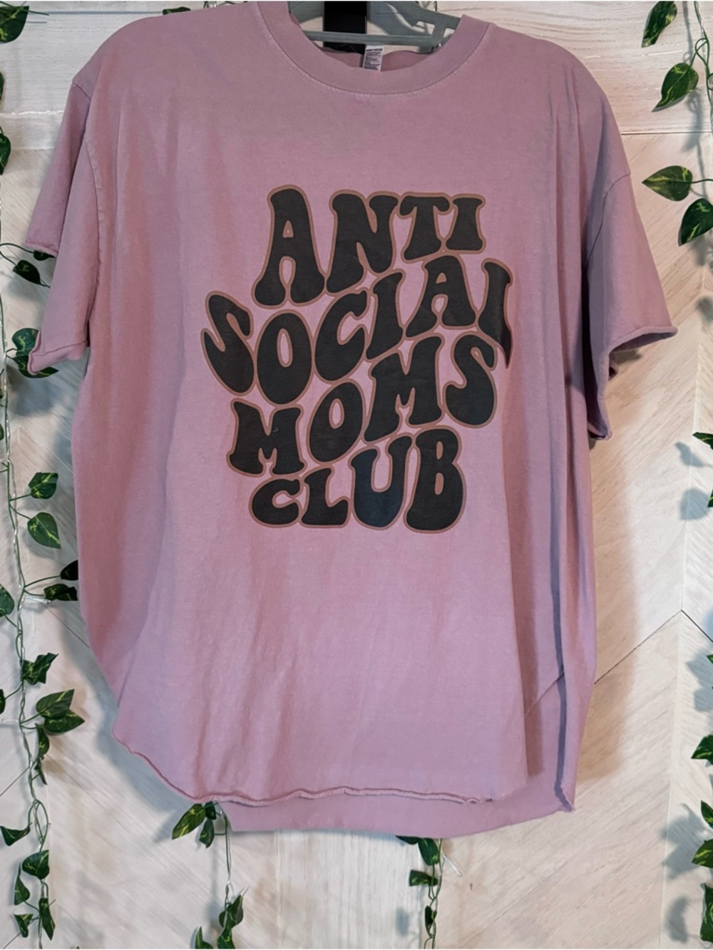 Anti Social Moms Club Short Sleeve Tee - Mauve/Pink